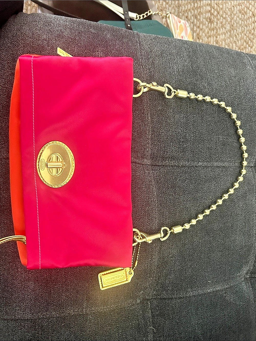 Coach Pink & Orange Shoulder Bag